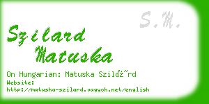 szilard matuska business card